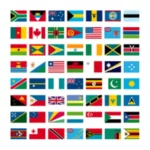 drapeaux de 84 pays anglophones