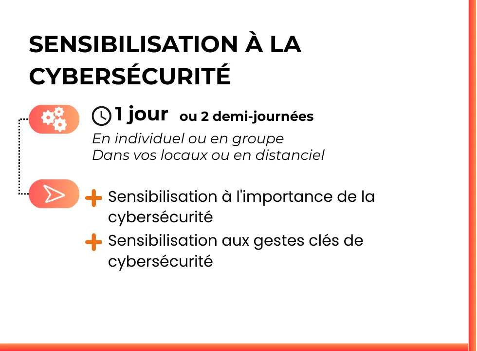 Formation de sensibilisation à la cybersécurité. En individuel ou en groupe. Dans vos locaux ou en distanciel.